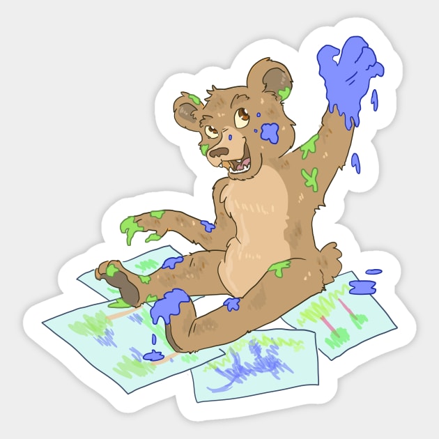 Little Bear the Painter Sticker by sky665